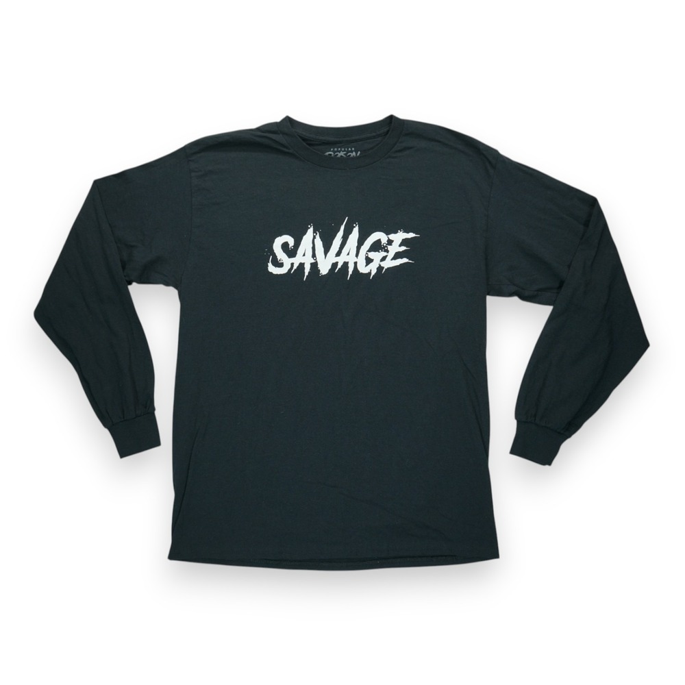 POISON Savage Bite Long Sleeve Tee‎ Men's Size Large Black